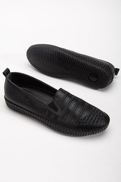 Dilimler Ayakkabı Genuine Leather Orthopedic Women's Casual Shoes Black Without Laces Laser Printed
