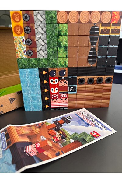 ToyznKidz Minecraft Manyetik Küp Blok Korsan Gemi Temalı Yapı Taşı 100 Parça