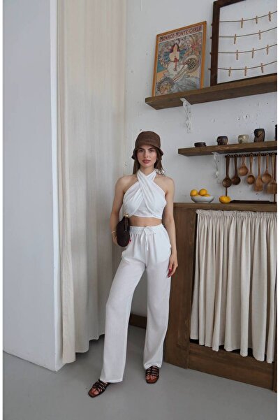 ZF BUTİK Комплект блузи та брюк на зав'язках