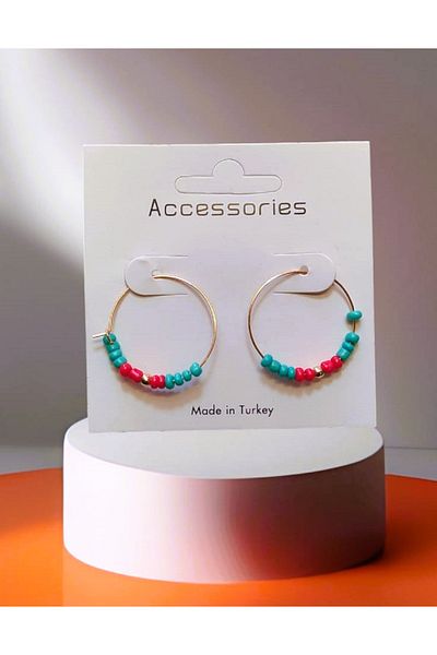 madam shushu Beaded Hoop Earrings