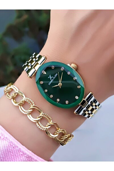 Daniel Klein Orijinal Kesme Cam Su Geçirmez Kadın Kol Saati Gold Gümüş Renk Ç...