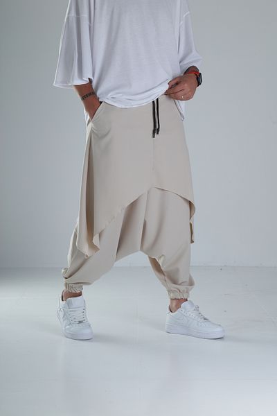 COCOPELLI Oversize Shalwar Samurai Μπεζ παντελόνι