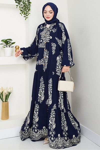 Bestenur Φόρεμα Niral Woven Viscose 1542 - Navy Blue