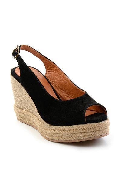 Bambi Black Leather Women's Sandals K05666030202