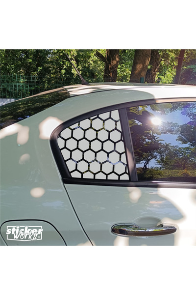 Sticker Works EGEA Kelebek نمط قرص العسل الزجاجي - يمين يسار