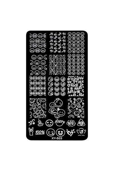 LUXORISE Metal Nail Stamping Plate, Rock & Smile XY-S03