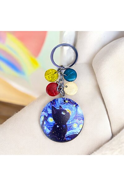 DKY سلسلة مفاتيح مصنوعة يدويًا من جوز الهند بوهيميا كارا كات