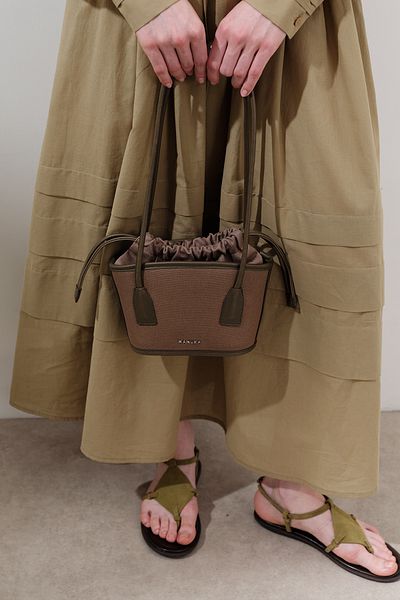 Manuka Canvas Mini Bucket Bag Brown