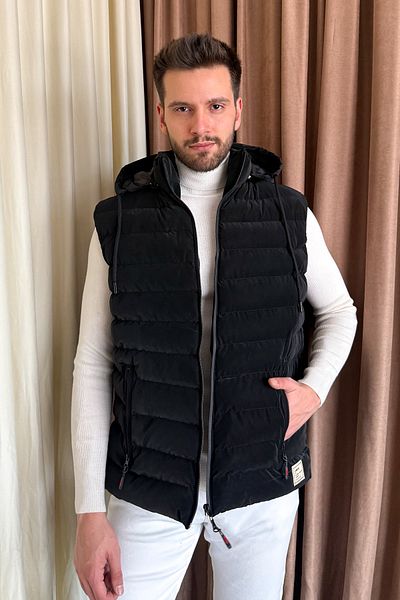 ModaPlaza Men's Hooded Puffer Vest