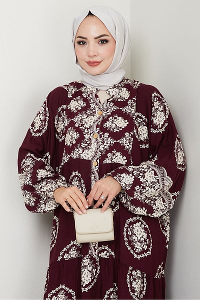 Bestenur Φόρεμα Giral Woven Viscose 1543 - Plum