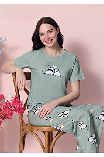 Over Sleep by Poleren SET DE PIZJA CU MÂNERĂ Scurtă SUIT GREEN SINGLE JERSEY ...