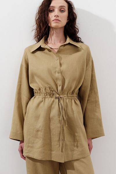 Manuka Linen Waist Tie Tunic Blind