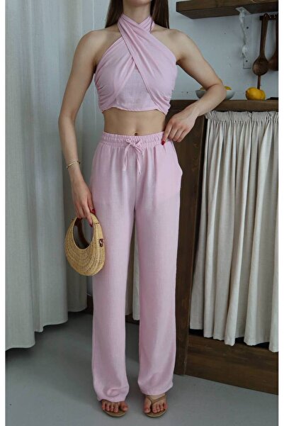 ZF BUTİK Tie-Up Blouse Trousers Set