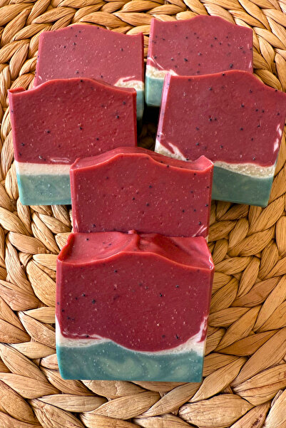 MELLOW Karpuz El Yapımı Sabun – Doğal Bitkisel Yağlı, Cilt Bakımı ve Peeling Etkili, Çiçeksi Kokulu – 100g