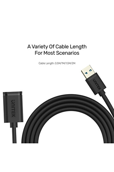 Unitek Usb3.0(M) la Usb3.0(F) Uzatma Kablo 1.5mt 5gbps (Y-C459GBK)