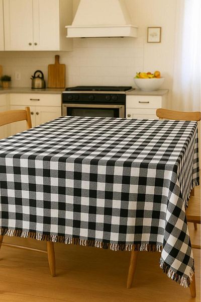 Miabella Home Gingham Checkered Tablecloth Table Cloth |   Picnic Cover & Picnic Table Cover |   Multi-Purpose Tablecloth