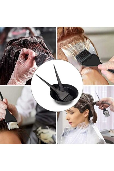 SEVRU Hair Dye Set Bowl Dye Brush and Crepe Comb Hairdresser Hair Lightener Coloring Bowl Set Set of 3