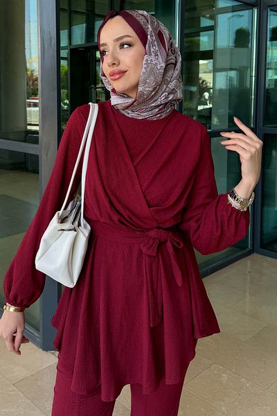 Tesettür Diyarı Women's Pants V Crossed Hijab Suit