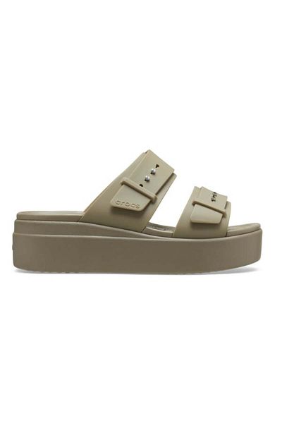 Crocs Women's Brooklyn Low Wedge Sandal Brown - Khaki 34-35 Eu - W5 Us
