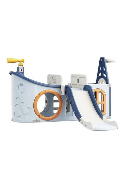 FULLJOY 4*1 Pirate Ship Slide with Telescope and Basketball