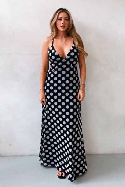 Hiccup Audrey Polka Dot V-Neck Maxi Dress