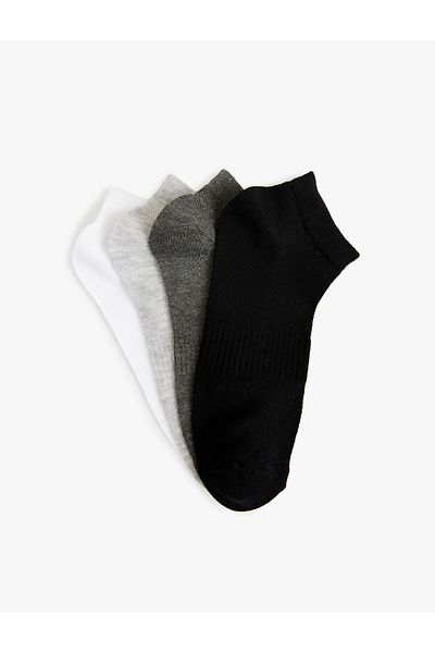 Koton Basic Cotton Blended 4-Piece Booties Socks Set