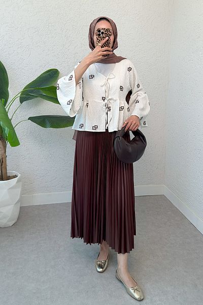 Salih Çelebi Τετράγωνο σχέδιο Midi Kimono 2336 - ΚΑΦΕ