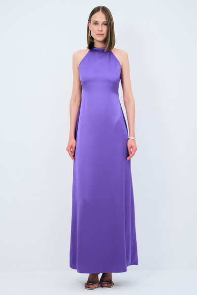 adL Night Zoom Halter Yaka Uzun Elbise