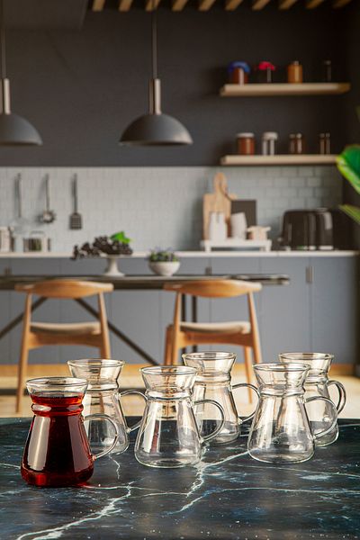 Lizzy 6' Lı Lizya Glass Tea Cups