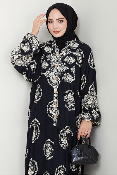 Bestenur Φόρεμα Giral Woven Viscose 1543 - Μαύρο