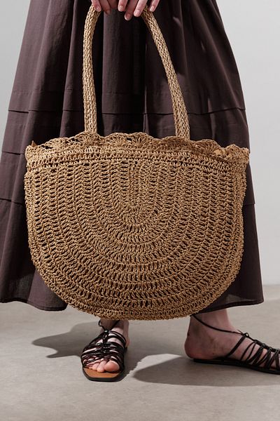 Manuka Braided Detail Wicked Handle Bag Natural