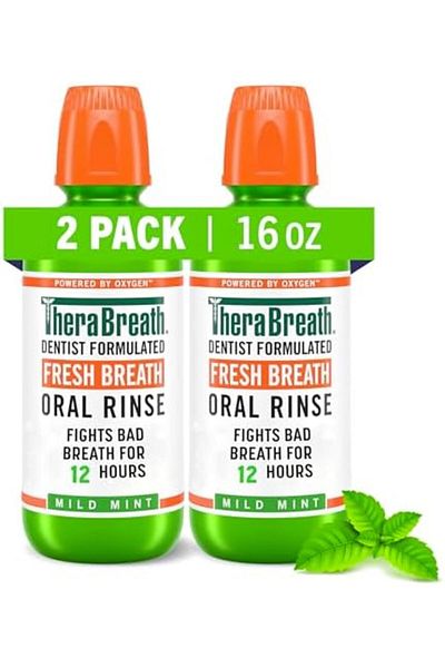 Generic TheBreatheCo Fresh Breath Dentist Formulated Oral Rinse, Mild Mint, 16 Ounce (Pack of 2)
