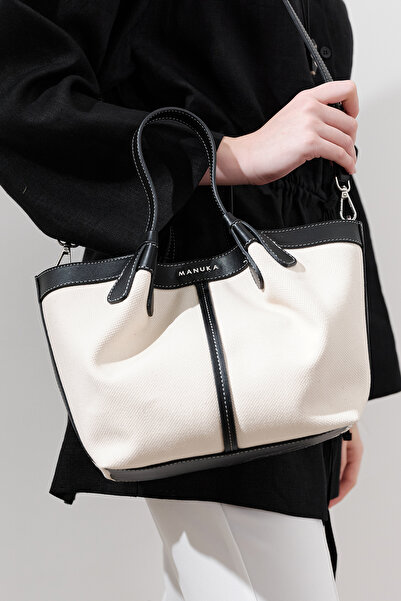 Manuka Canvas Stitched Mini Bag Beige