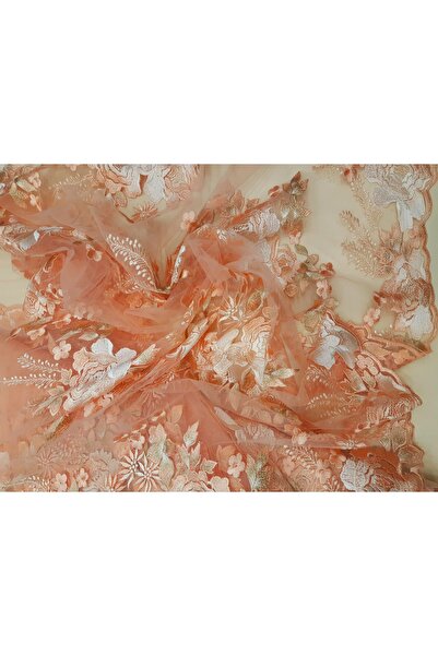 Safir Kumaş Her iki Ucu Dilimli Nakış işlemeli Dantel 2.25 Metre