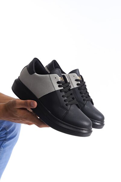 EBRUS TREND Et151 Boost Lace-Up Skin Suede Men's Casual Sneaker Shoes St - Black/Gray