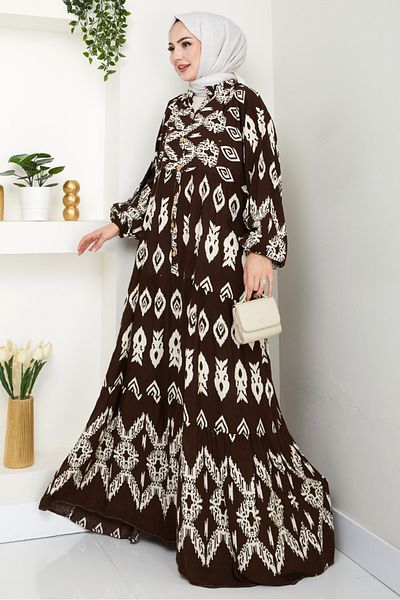 Bestenur Φόρεμα Liza Woven Viscose 1544 - Bitter Brown