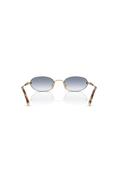 Miu Miu A54S Zvn80O 51 Women's Oval Gold Metal Sunglasses