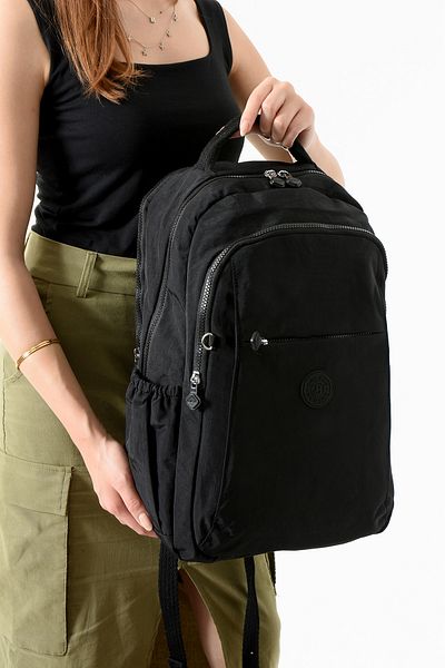Just Polo Unisex Waterproof Imported Crinkle Fabric School Business and Travel Backpack with Laptop Compartment
