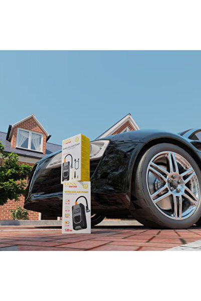 Denx Wireless Air Compressor for Car Tires 120W with Portable Charger, High Brightness LED Light, an