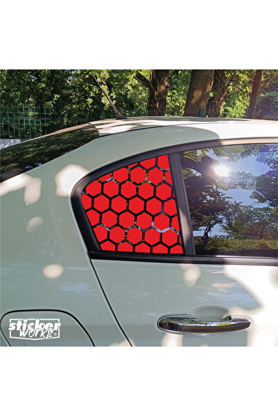 Sticker Works EGEA Kelebek نمط قرص العسل الزجاجي - يمين يسار