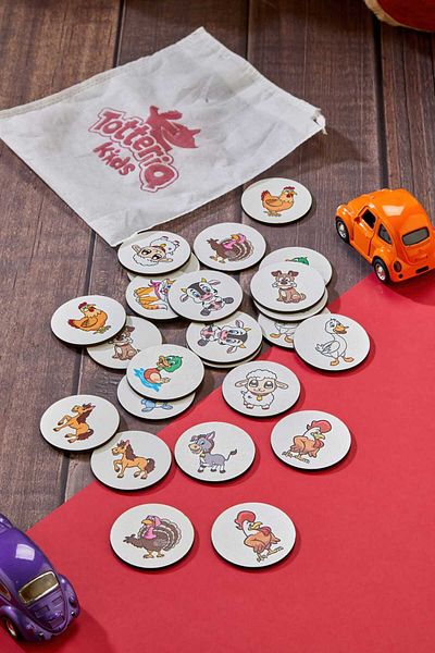 TOTTERİQ 24 Piece Wooden Memory Game – Farm Animals Themed Educational Matching Game