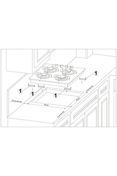 Esty ACO5600B01 ESTY 60 CM SİYAH CAM ANKASTRE OCAK