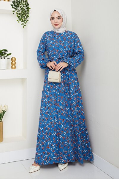 Bestenur Φόρεμα Semar Woven Viscose 1541 - Μπλε