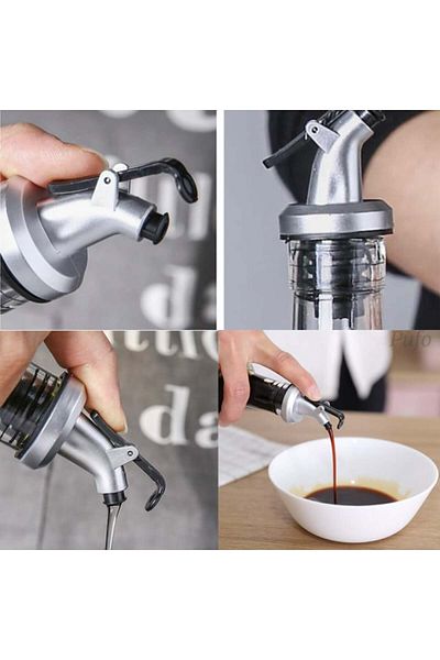 PUFO Recipient Savor din sticlă pentru ulei și oțet, 300 ml, negru