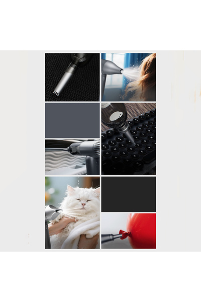 Lenyes LTF02 Dijital LED Göstergeli 4 Kademeli Çok Fonksiyonlu Üfleme/Çekme Turbo El Fanı Gri