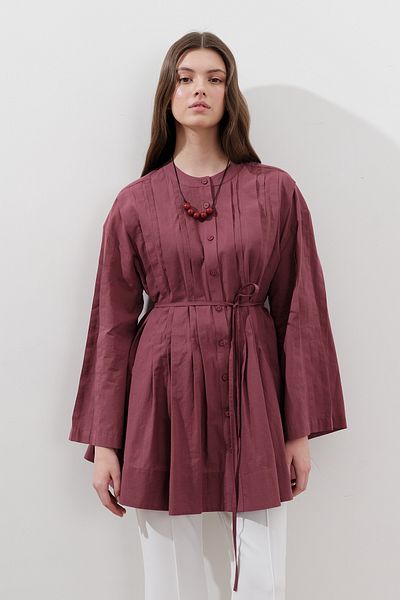 Manuka Ribbed Wide Sleeve Tunic Gülkurusu