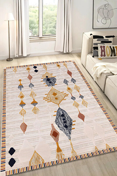 CAPPİO HALI Dijital Baskılı Makinada yıkanabilir Salon Halısı Mutfak Halısı Y...