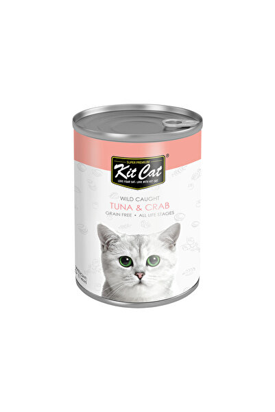 Kit Cat طعام القطط المعلب بالطون وسرطان البحر البري خالٍ من الحبوب 400 جرام