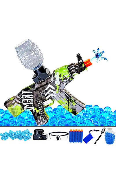 SprintMag Automatic Toy Gun with 5000 Water Gel Balls 7.4V Battery Green Skin Protective Glasses