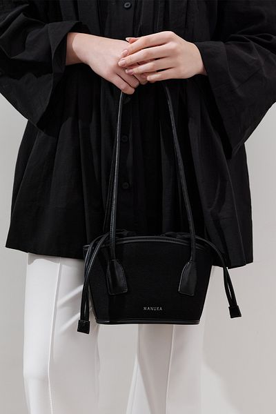 Manuka Canvas Mini Bucket Bag Black